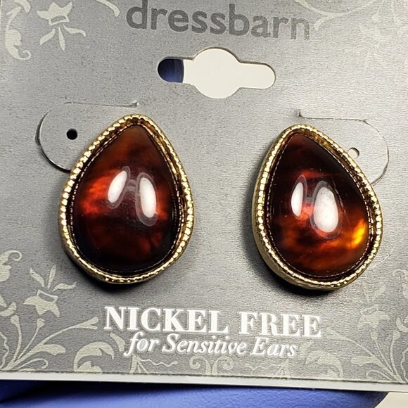 2/$30 Dainty Gold tone & Stone TearDrop Design 0.6" Stud Earrings - Jewelry - Picture 8 of 8